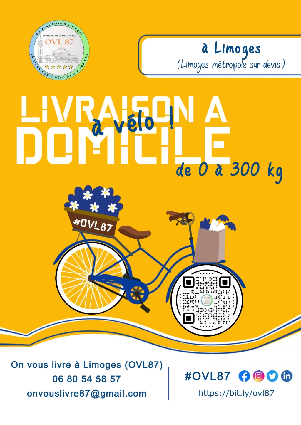 OVL87 - La livraison à domicile à vélo à Limoges